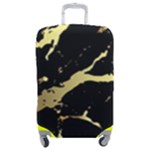 Marble Black, Kiss, Gold, Pretty Luggage Cover (Medium)