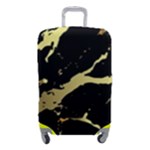 Marble Black, Kiss, Gold, Pretty Luggage Cover (Small)