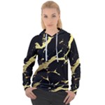 Marble Black, Kiss, Gold, Pretty Women s Overhead Hoodie