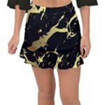 Marble Black, Kiss, Gold, Pretty Fishtail Mini Chiffon Skirt