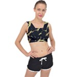 Marble Black, Kiss, Gold, Pretty V-Back Sports Bra