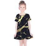 Marble Black, Kiss, Gold, Pretty Kids  Simple Cotton Dress