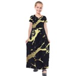 Marble Black, Kiss, Gold, Pretty Kids  Short Sleeve Maxi Dress