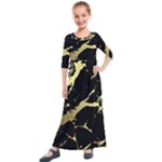 Marble Black, Kiss, Gold, Pretty Kids  Quarter Sleeve Maxi Dress