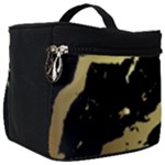 Marble Black, Kiss, Gold, Pretty Make Up Travel Bag (Big)