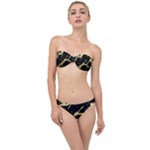 Marble Black, Kiss, Gold, Pretty Classic Bandeau Bikini Set