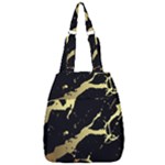 Marble Black, Kiss, Gold, Pretty Center Zip Backpack