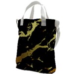 Marble Black, Kiss, Gold, Pretty Canvas Messenger Bag