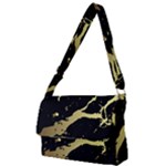 Marble Black, Kiss, Gold, Pretty Full Print Messenger Bag (S)