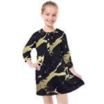 Marble Black, Kiss, Gold, Pretty Kids  Quarter Sleeve Shirt Dress