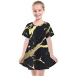 Marble Black, Kiss, Gold, Pretty Kids  Smock Dress