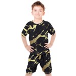 Marble Black, Kiss, Gold, Pretty Kids  T-Shirt and Shorts Set