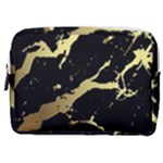 Marble Black, Kiss, Gold, Pretty Make Up Pouch (Medium)