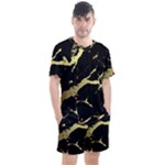 Marble Black, Kiss, Gold, Pretty Men s Mesh T-Shirt and Shorts Set