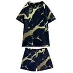 Marble Black, Kiss, Gold, Pretty Kids  Swim T-Shirt and Shorts Set