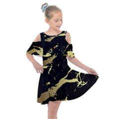 Kids  Shoulder Cutout Chiffon Dress 