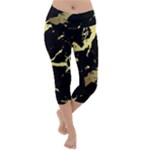 Marble Black, Kiss, Gold, Pretty Lightweight Velour Capri Yoga Leggings