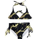 Marble Black, Kiss, Gold, Pretty Kids  Classic Bikini Set