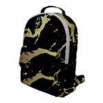 Marble Black, Kiss, Gold, Pretty Flap Pocket Backpack (Large)