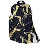 Marble Black, Kiss, Gold, Pretty Double Compartment Backpack