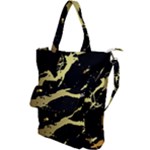 Marble Black, Kiss, Gold, Pretty Shoulder Tote Bag