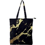 Marble Black, Kiss, Gold, Pretty Double Zip Up Tote Bag