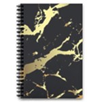 Marble Black, Kiss, Gold, Pretty 5.5  x 8.5  Notebook