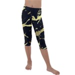 Marble Black, Kiss, Gold, Pretty Kids  Lightweight Velour Capri Leggings 