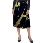 Marble Black, Kiss, Gold, Pretty Classic Velour Midi Skirt 