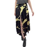 Marble Black, Kiss, Gold, Pretty Velour Split Maxi Skirt