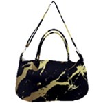 Marble Black, Kiss, Gold, Pretty Removable Strap Handbag