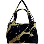 Marble Black, Kiss, Gold, Pretty Double Compartment Shoulder Bag