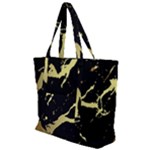 Marble Black, Kiss, Gold, Pretty Zip Up Canvas Bag