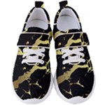 Marble Black, Kiss, Gold, Pretty Women s Velcro Strap Shoes