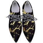 Marble Black, Kiss, Gold, Pretty Pointed Oxford Shoes