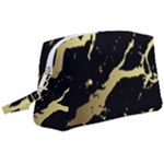 Marble Black, Kiss, Gold, Pretty Wristlet Pouch Bag (Large)