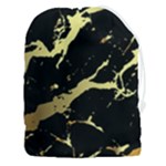 Marble Black, Kiss, Gold, Pretty Drawstring Pouch (3XL)