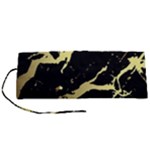 Marble Black, Kiss, Gold, Pretty Roll Up Canvas Pencil Holder (S)