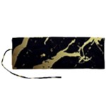 Marble Black, Kiss, Gold, Pretty Roll Up Canvas Pencil Holder (M)