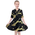 Marble Black, Kiss, Gold, Pretty Kids  All Frills Chiffon Dress