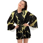 Marble Black, Kiss, Gold, Pretty Long Sleeve Kimono