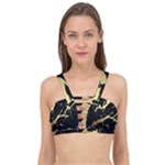 Marble Black, Kiss, Gold, Pretty Cage Up Bikini Top