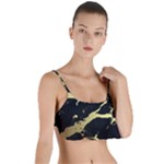 Marble Black, Kiss, Gold, Pretty Layered Top Bikini Top 