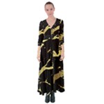 Marble Black, Kiss, Gold, Pretty Button Up Maxi Dress