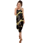 Marble Black, Kiss, Gold, Pretty Waist Tie Cover Up Chiffon Dress