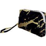 Marble Black, Kiss, Gold, Pretty Wristlet Pouch Bag (Small)