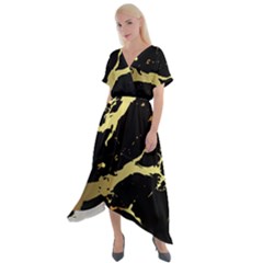 Cross Front Sharkbite Hem Maxi Dress 