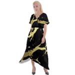 Marble Black, Kiss, Gold, Pretty Cross Front Sharkbite Hem Maxi Dress