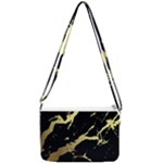 Marble Black, Kiss, Gold, Pretty Double Gusset Crossbody Bag