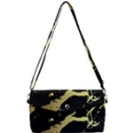 Marble Black, Kiss, Gold, Pretty Removable Strap Clutch Bag